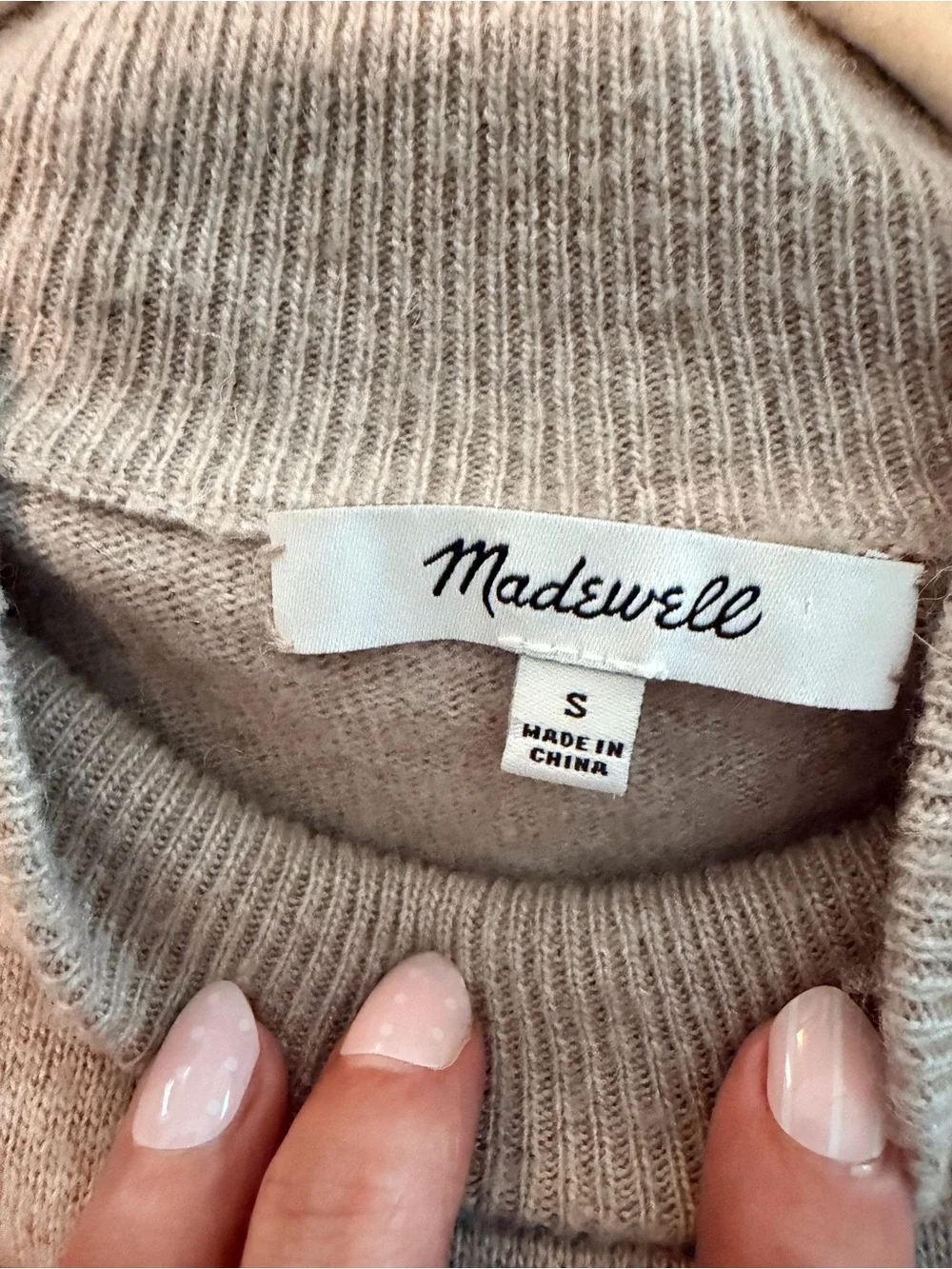 Madewell Women’s Turtleneck Sweater in Light Taupe
